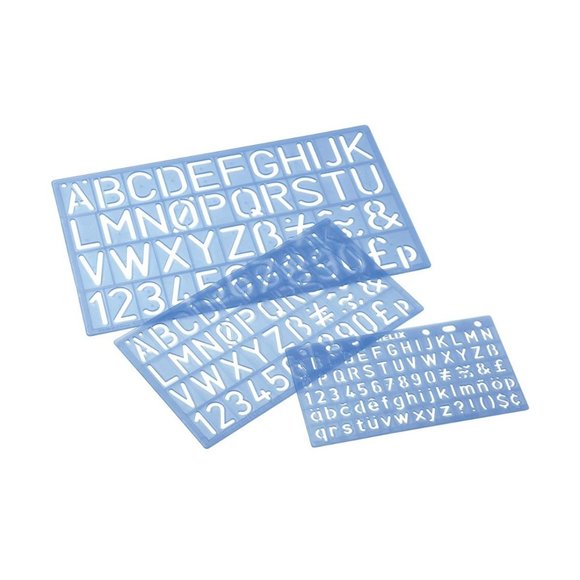 Helix 3 Assorted Size Lettering Stencils 10mm, 20mm, 30mm - Picture 2 of 6